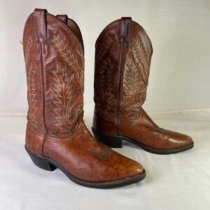 Abilene Men's Size 9D Cowboy Western Boots Brown Leather Vibram Sole